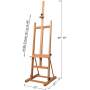 Medium-Duty Studio H-Frame Easel - Medium Solid Beech Wood Artist Easel Adjustable Tilting Floor Painting Easel Stand