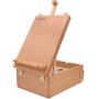 Portable Sketchbox Easel with 3 Drawers, Adjustable Beechwood Tabletop Easel, Artist Desktop Case
