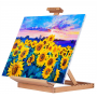 Heavy-Duty Tdiabletop Stuo H-Frame Wooden Easel- Solid Beech Wood Adjustable Artists Desktop Easel Table
