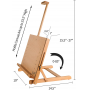 Large Drawing Board Easel, Solid Beech Wooden Tabletop H-Frame Adjustable Easel Artist Drawing & Sketching Board