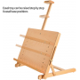 Large Drawing Board Easel, Solid Beech Wooden Tabletop H-Frame Adjustable Easel Artist Drawing & Sketching Board