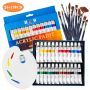 24 colors acrylic paint set with 1palette knife,1palette,3canvas panels and 3brushes