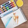 Factory custom 12/24/36/48 Artist Watercolor Paints Pigment Cake Half Pans Foldable Tin Box Solid Water