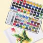 professional 50/72/90 Including Metallic and Fluorescent Colors in Portable Box soild Watercolor paint Set for Artists