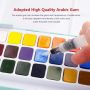 Art Supplies Hot-selling 36Color Solid Watercolor Paints Set with 2 Water Brush Pen for Kids