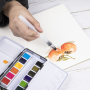 Water Color Cakes Wholesale 12 Colors Solid Watercolor Paint Set in Tin Box