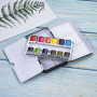 Water Color Cakes Wholesale 12 Colors Solid Watercolor Paint Set in Tin Box