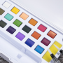 Directly Sale 18 Colors Solid Watercolor Paint Cake Set With Two Brush Pens