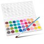 Round Shape Solid Pigment Custom 36 Colors Watercolor Cake Set with 1 Pcs Paint Brush