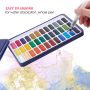 Watercolor Paint Kits Custom 36 Colors Solid Water Color Watercolor Paint Set with 3 Paint Brushes