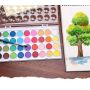 Round Shape Solid Pigment Custom 36 Colors Watercolor Cake Set with 1 Pcs Paint Brush