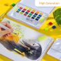 Directly Sale 18 Colors Solid Watercolor Paint Cake Set With Two Brush Pens