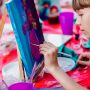 Custom ASTM D-4236 Certified 6 Vivid Colors Acrylic Paint Art Set Artist Colors With 1 Paint Brush for Kids Painting