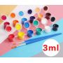 DIY Paint Wholesale 12 Colors 3ml Non-Toxic Mini Acrylic Paints Pot Set Colors and 2 Paint Brush Set for Kids