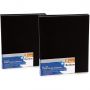 Factory Direct Sale 2 Pcs Black Blank Stretched Art Wood Canvas Board 18*24cm for Painting