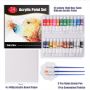 Waterproof canvas board art paint supplies gift box tube acrylic paint set with palette and paint brushes