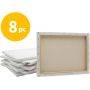 Stretched White Blank Canvas 11x14 Inch 8 Pack Primed 100% Cotton for Acrylic Oil Painting