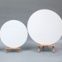 Customized logo stretched cotton 3.0mm thickness thin slim round canvas board panels with high quality
