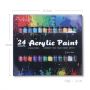 The Latest Acrylic Paint Set Art Paints Colors For Kids 12,24 Colors 12ml Kit Art Supplies