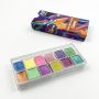 Wholesale 12 colors metallic pearlescent solid watercolor paint set for kids DIY drawing