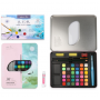 36 colors solid paint cake set, Available DIY drawing stationery set for kids watercolor painting set metal box