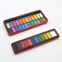24 colors red tin box customized colorful solid water color paint set professional