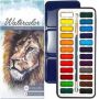 Watercolor Paint Essential set 24 Vibrant Colors Lightweight and Portable Perfect for Budding Hobbyists and Professional Artists