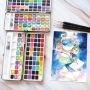 New product portable pearl solid watercolor pigment with gouache paint set of 60 colors for children