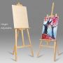 Wood Painting Easel Stand, Foldable Design, Adjustable Height Large Tray for Painting, Sketching, Display