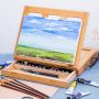Personalized Artist Polished Foldable Decoration Display Natural Wooden Desktop Easel With Three Layers Drawer