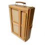 Personalized Artist Polished Foldable Decoration Display Natural Wooden Desktop Easel With Three Layers Drawer