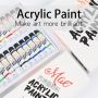 Art Supplies Vibrant 12/24 Colors Acrylic Paint Set,Permanent 12ml Waterproof Tube Shape Pigment Set