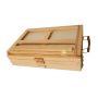 Personalized Artist Polished Foldable Decoration Display Natural Wooden Desktop Easel With Three Layers Drawer