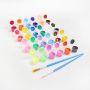Hot Selling Art Supplies Paint With Brushes,24 Colors Children DIY Acrylic Paint Pots Set With Brush