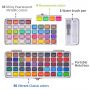 90 Colors Watercolor Paint Solid Glitter Metallic Watercolor Set Box Gouache Pigment Drawing Painting Art Supplies