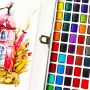 Professional 90 Colors Solid Watercolor Paints Set Basic Glitter Watercolor Paint for Drawing Art Paint Supplies