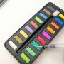 18 colors Watercolor Paint Set Portable Solid Watercolor Paint Set Soluble Pigment with Water Brush Sponge
