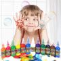 30ml Acrylic Finger Paint Set Washable Kids Finger Paint Supplies for Kids Non-toxic Paints 12 Colors for Option 30ml,30ml Loose