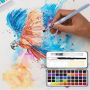 50 Color Watercolor Paint Set Portable Travel Solid Watercolor Fine Art Paint Student Sketch Watercolor Kids Oil Paint Brush