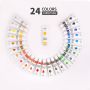 24 Colors Acrylic Paints Set Include 3 Brushes 1 Palette & 1 Canvas for Fabrics Painting Clothing Pigments Non-toxic Paints 12ml