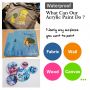 24 Colors Acrylic Paints Set Include 3 Brushes 1 Palette & 1 Canvas for Fabrics Painting Clothing Pigments Non-toxic Paints 12ml