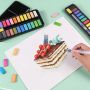 18 colors Watercolor Paint Set Portable Solid Watercolor Paint Set Soluble Pigment with Water Brush Sponge