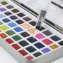 50 Colors Professional Solid Watercolor Paint Pigment Set Portable Fabric Drawing Tools