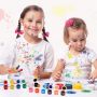 5ml 12 strips Acrylic Craft Paint Supplies Basics Primary Colors Mini Paint pots with 2 brushes