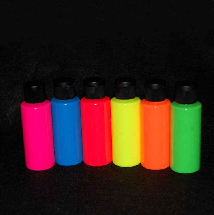 2 Oz Neon UV Blacklight Reactive Fabric Paint Set