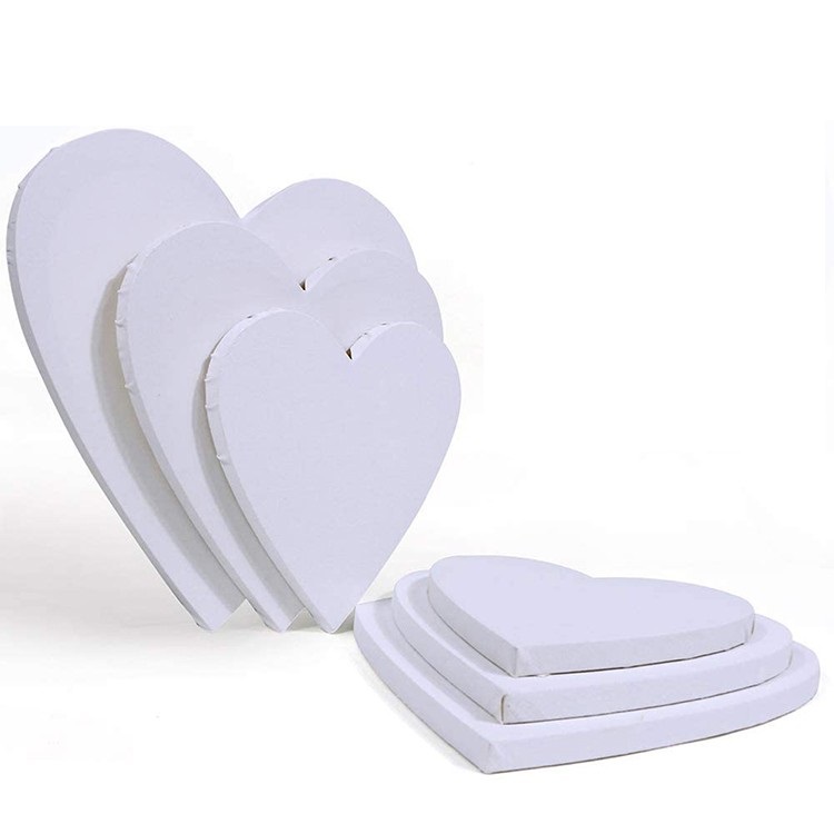 White Canvas Board Heart-Shaped Cotton Paint Board 8
