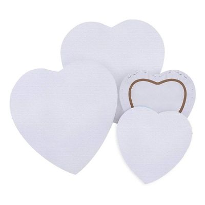 Heart-Shaped Artist Painting Canvas Panel Boards, Cotton Stretched Primed Blank Canvas Panels For Students Artist