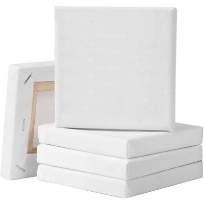 Stretched Canvas for Painting 4x4Inch White Blank Canvas 100% Cotton Primed for Art Supplies for Acrylics Oil Painting