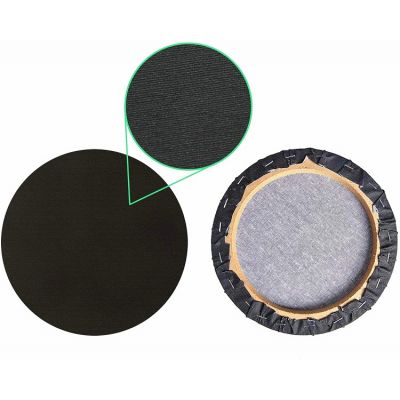 Black round Stretched Canvas