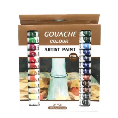 Wholesale gouache paint set non-toxic 24 colors 12ml gouache paint colour